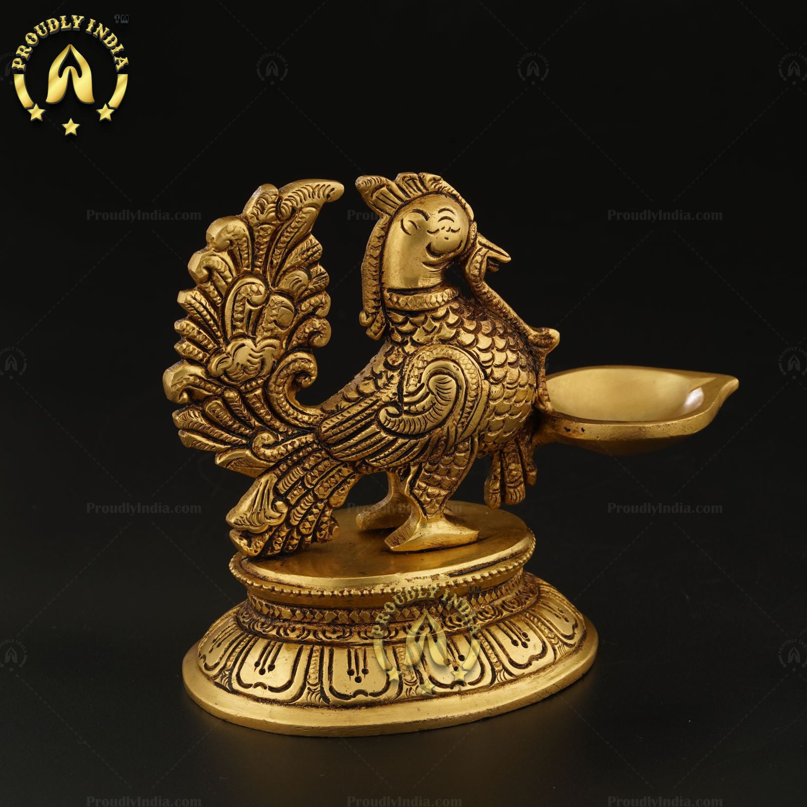 Set of 2 Brass Antique Finish Brass Peacock Lamp.