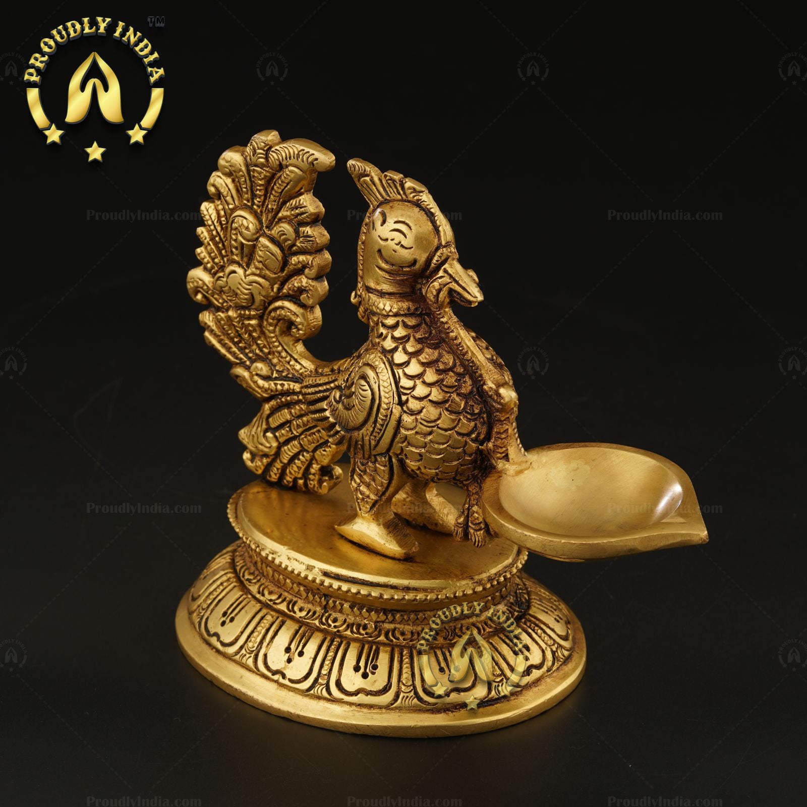 Set of 2 Brass Antique Finish Brass Peacock Lamp.