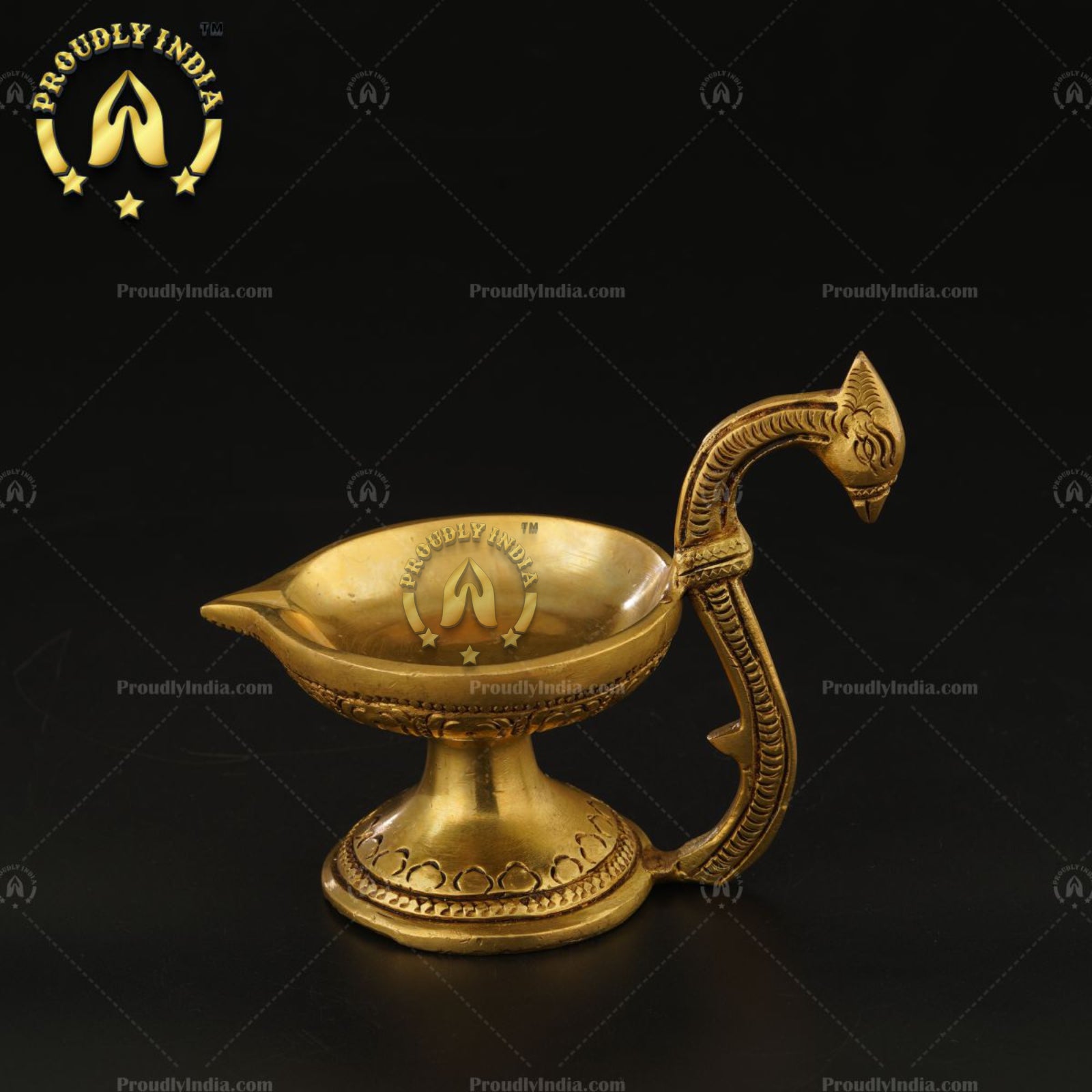 Brass lamp Peacock Diya Set of 2