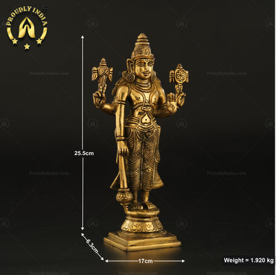 10" Brass Tirupati Balaji Idol