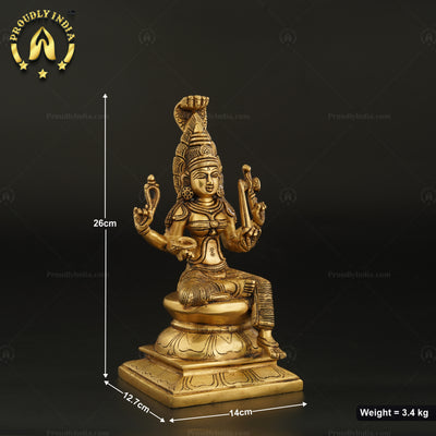 10" Goddess Mariamman Brass Statue