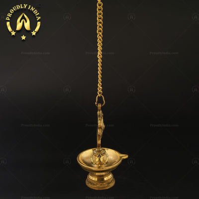 Traditional Brass Wall Hanging Sanghu Chakra Diya Set of 2