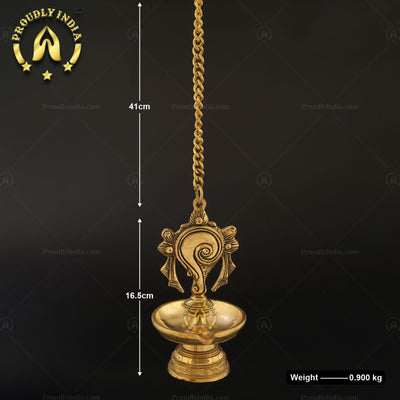 Traditional Brass Wall Hanging Sanghu Chakra Diya Set of 2