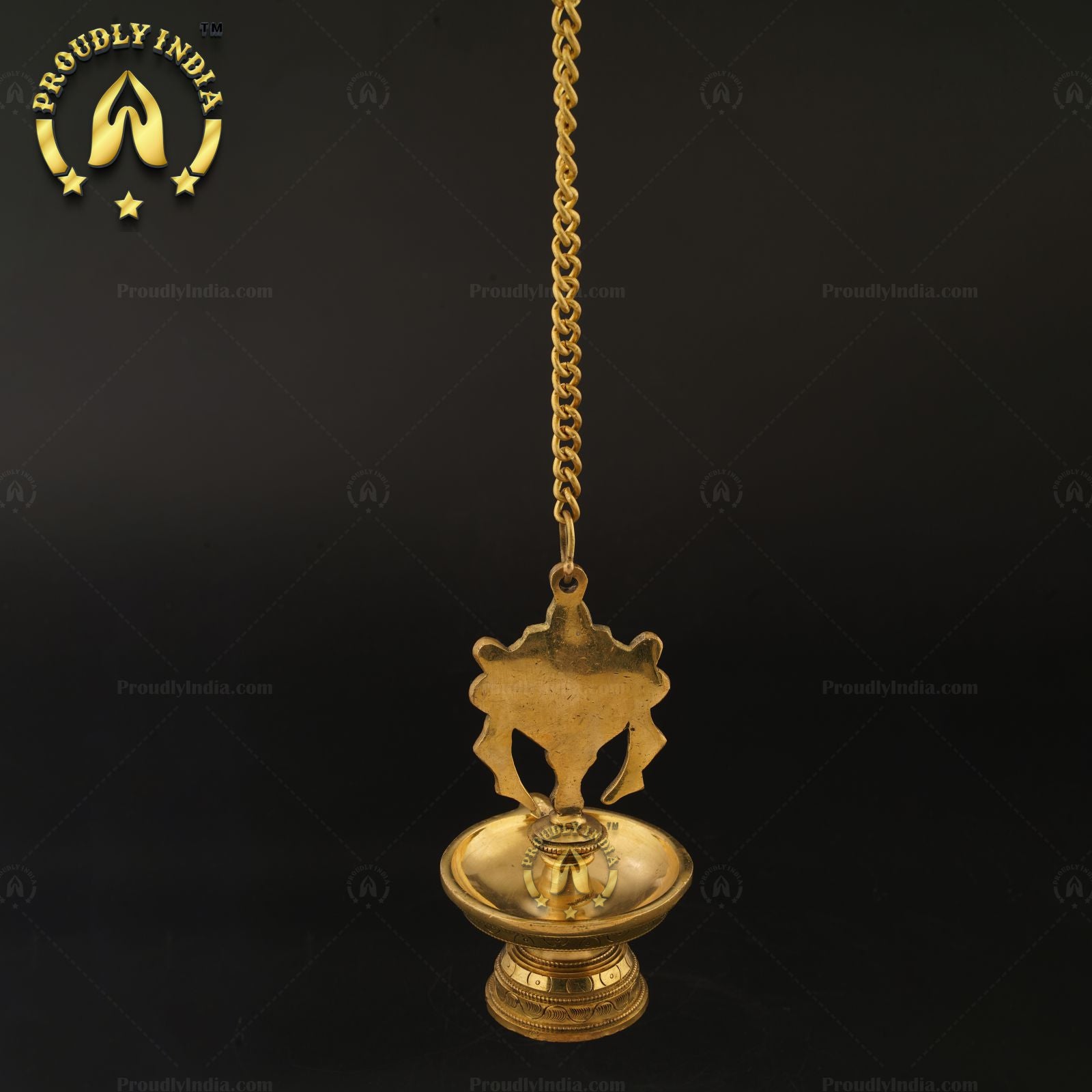 Traditional Brass Wall Hanging Sanghu Chakra Diya Set of 2