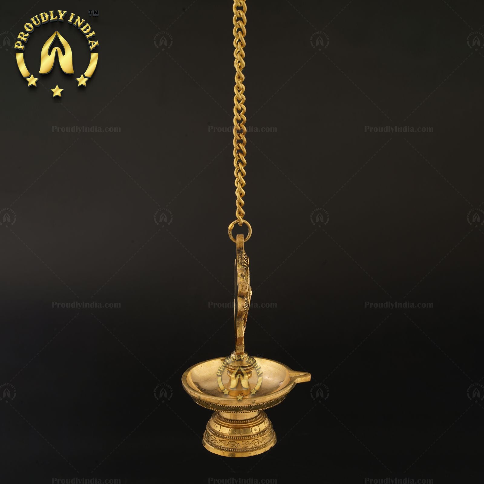 Traditional Brass Wall Hanging Sanghu Chakra Diya Set of 2