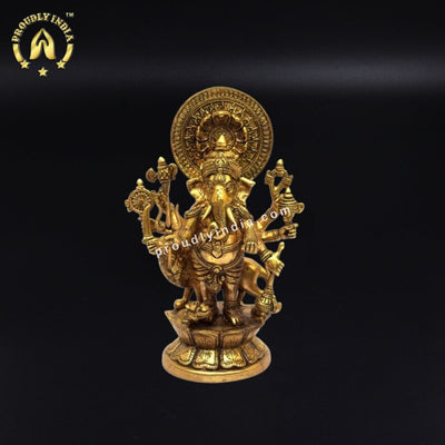 Elegant 11.5 Inch Brass Ganesh Statue