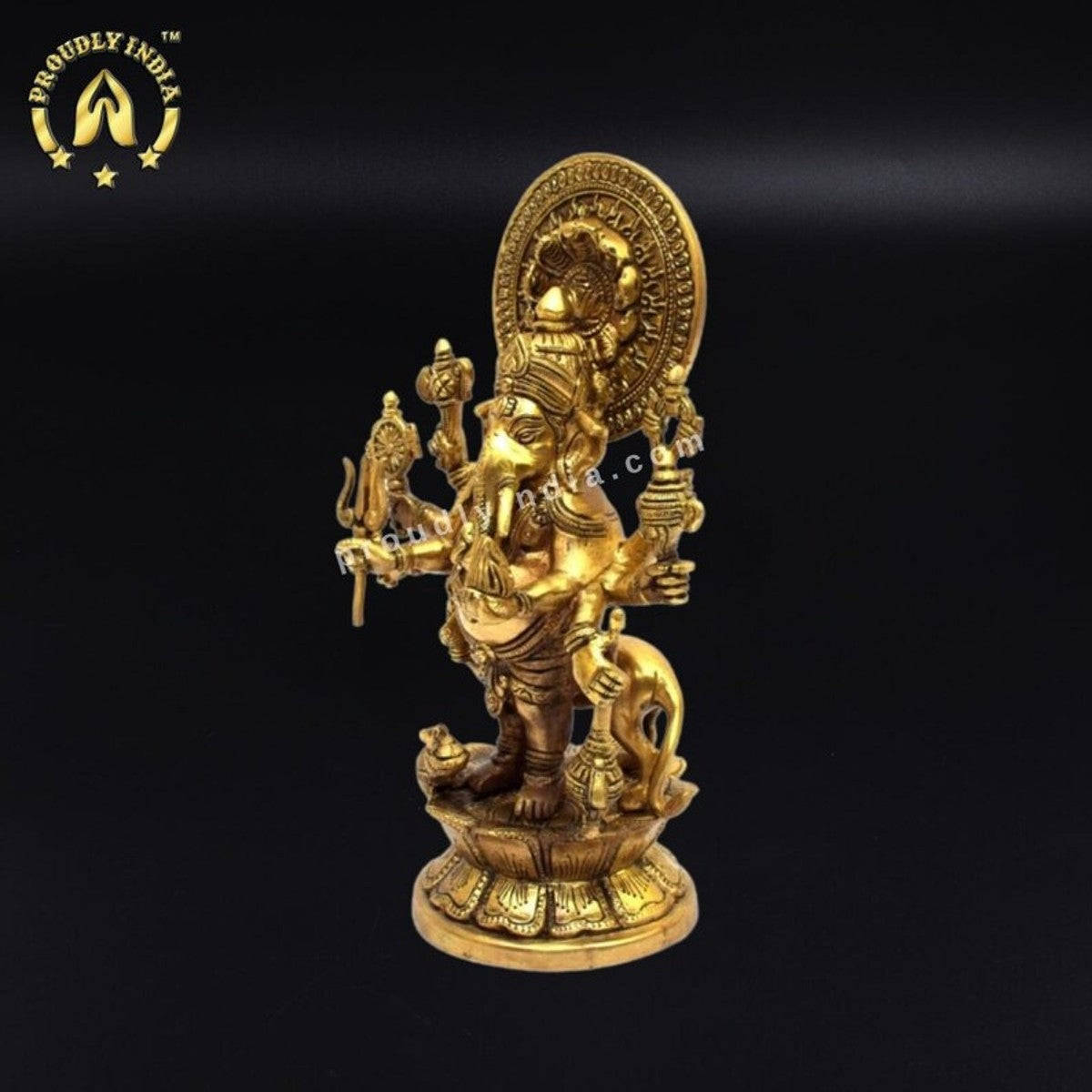 Elegant 11.5 Inch Brass Ganesh Statue