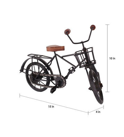 Brown & Black Wood & Metal Vintage Cycle Showpiece