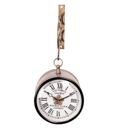 Copper Metal Railway Clock