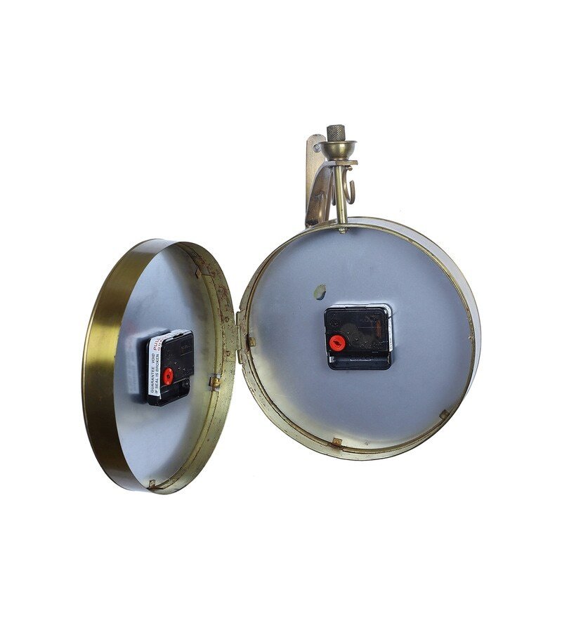 Gold Metal Colorful Dial Railway Station Clock