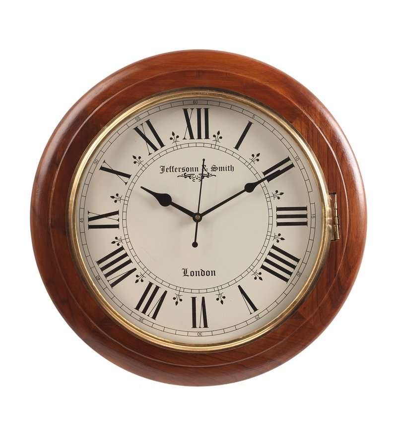 Solid Wood Round Jeffersonn Smith Wall Clock