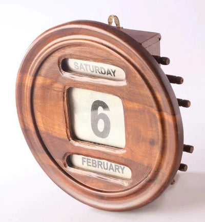 Solid Wood Old Style Manual Wall Calendar