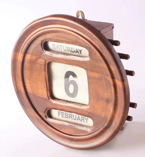 Solid Wood Old Style Manual Wall Calendar