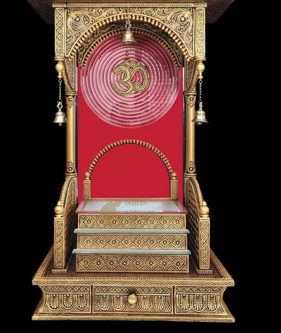 Big Size Pooja Mandir Indian Handmade Standing Hindu Temple