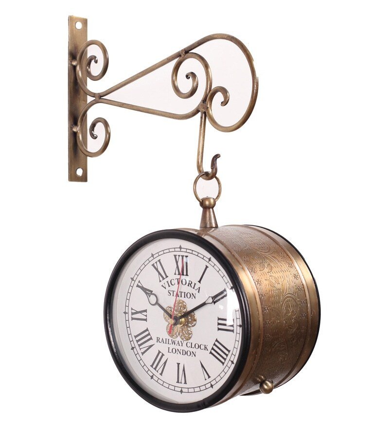 Copper Metal Railway Clock