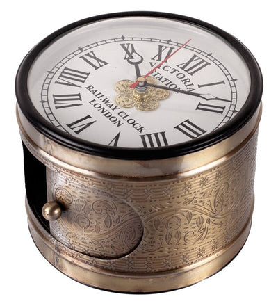 Copper Metal Railway Clock