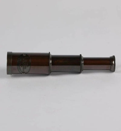 Antique Brown Brass Compact Telescope In Box