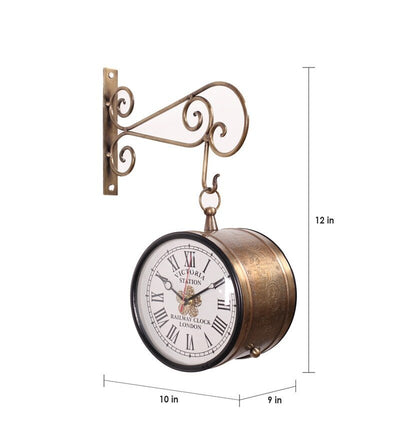 Brown Iron Metal Carving Victoria Wall Clock