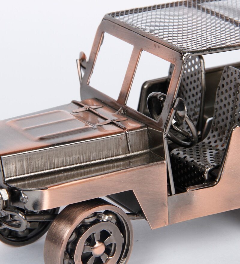 Copper Iron Vintage Military Jeep Miniature