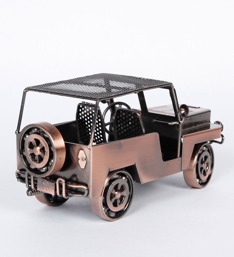 Copper Iron Vintage Military Jeep Miniature