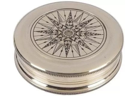 Antique Brass Finish Sundial Compass