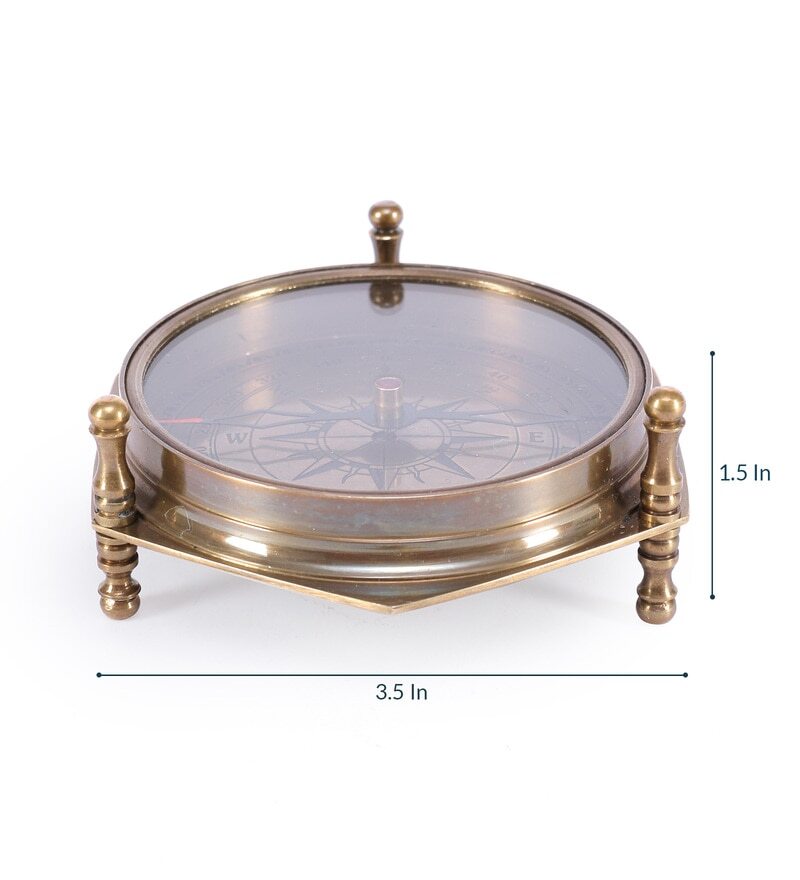 Brass Antique Six Edged Vintage Compass