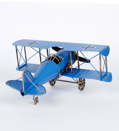Retro Blue Miniature Military Aircraft