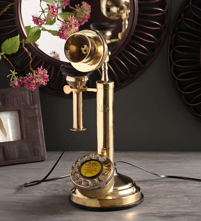 Gold Plated Brass Candlestick Telephone