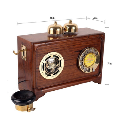 Brown Wooden Fully Working Replica Antique Radio Telephone