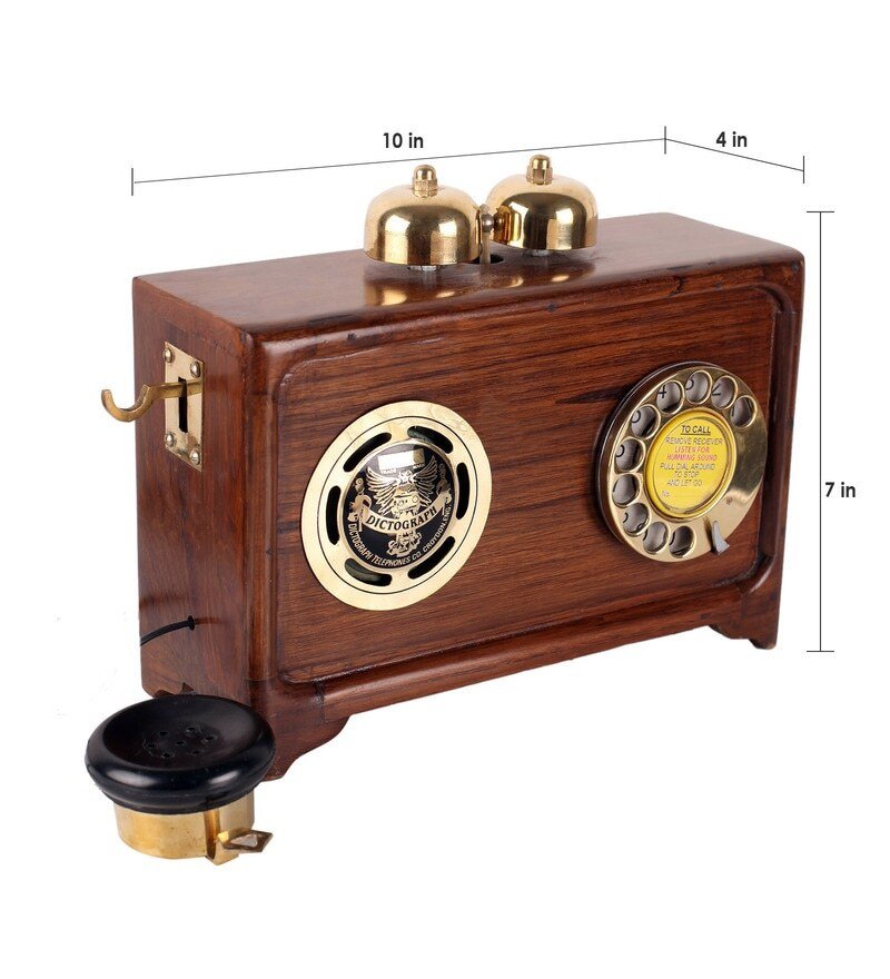 Brown Wooden Fully Working Replica Antique Radio Telephone
