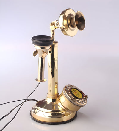 Gold Plated Brass Candlestick Telephone