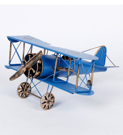 Retro Blue Miniature Military Aircraft