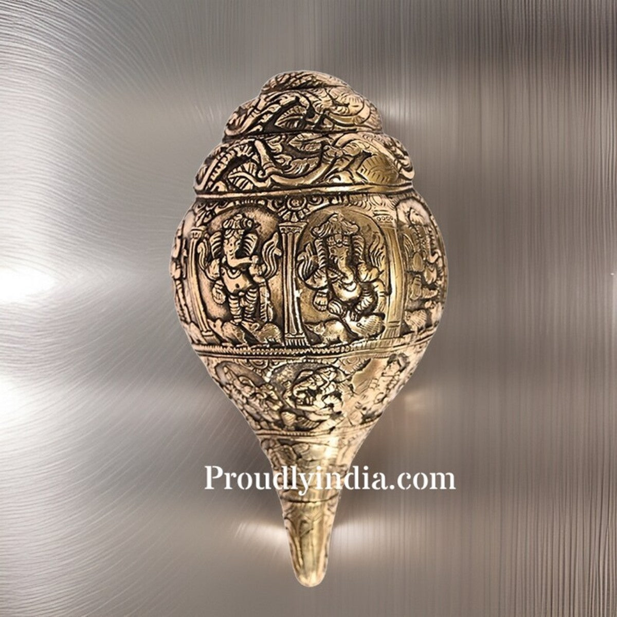 Ganesh Shankh:Multi-Faced Brass Ganapathi Sangu for Bhakti