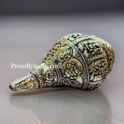 Ganesh Shankh:Multi-Faced Brass Ganapathi Sangu for Bhakti