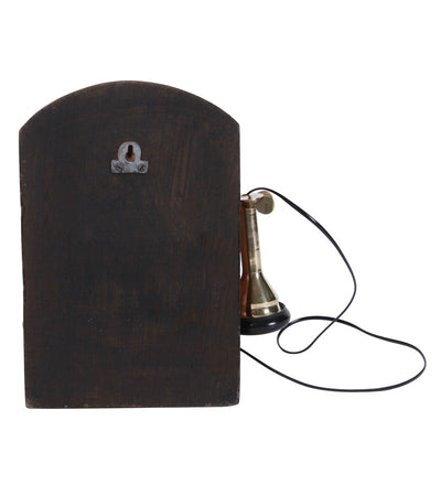 Wood And Brass Rhombus Landline Telephone With Light