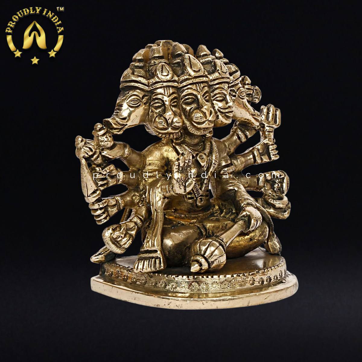 Brass Panchmukhi Hanuman Statue