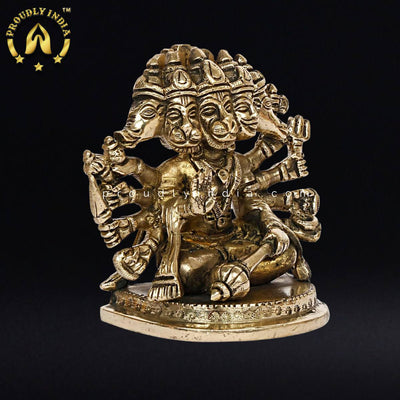 Brass Panchmukhi Hanuman Statue