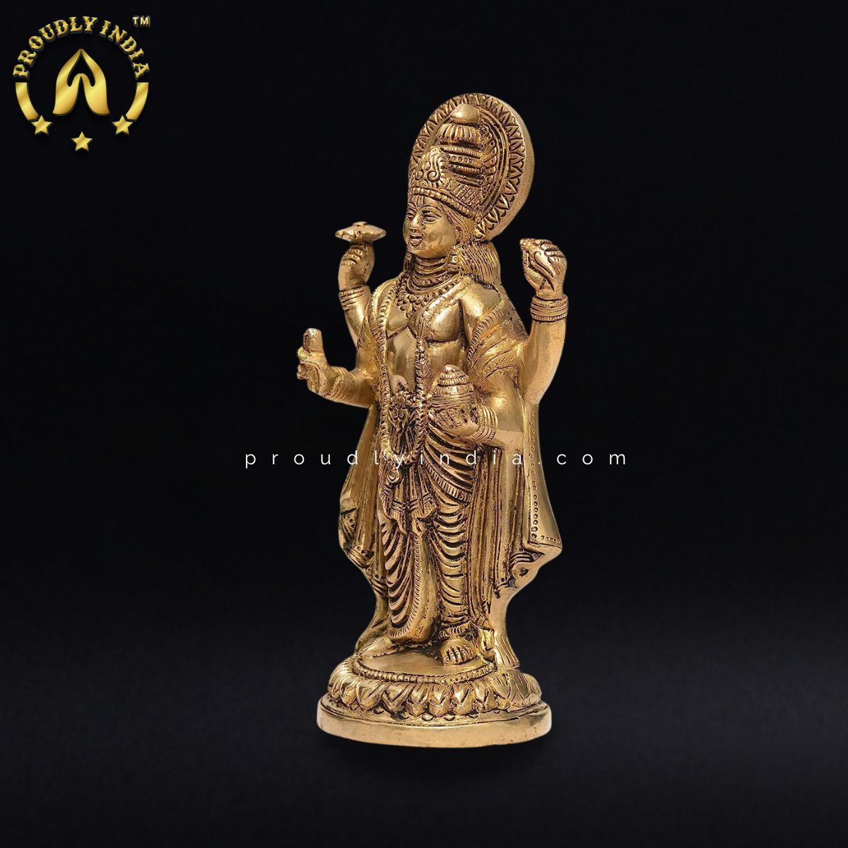 9" Brass Idol Dhanvantri Statue