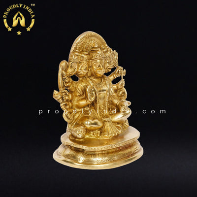 7" Brass Panchmukhi Hanuman Statue