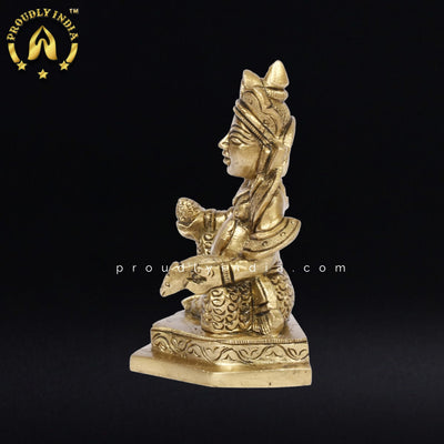 4.5" Brass Lord of treasure Kuber Idol