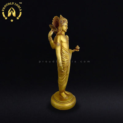18" Dhanvantari God Brass Statue