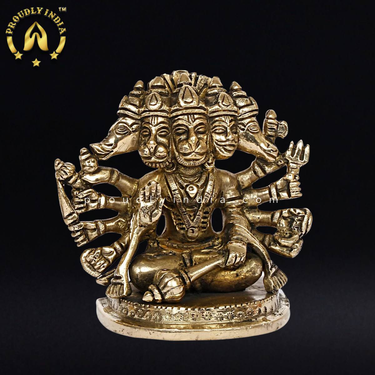 Brass Panchmukhi Hanuman Statue