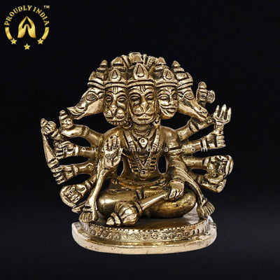 Brass Panchmukhi Hanuman Statue