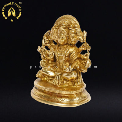 7" Brass Panchmukhi Hanuman Statue