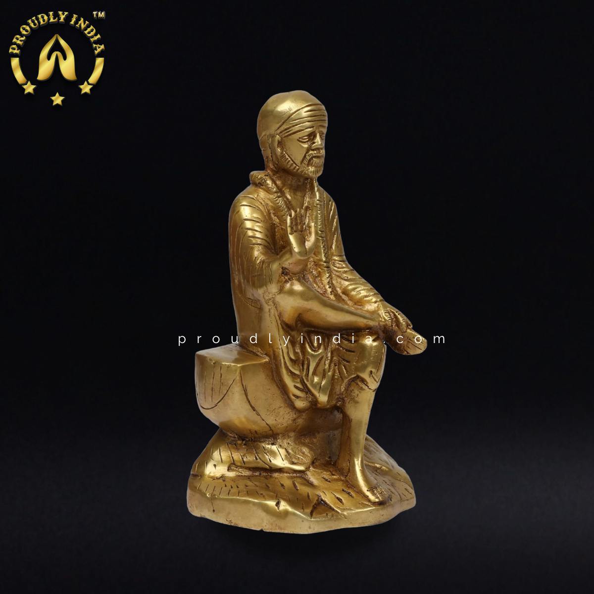 8" Brass Sitting Sai Baba Idol
