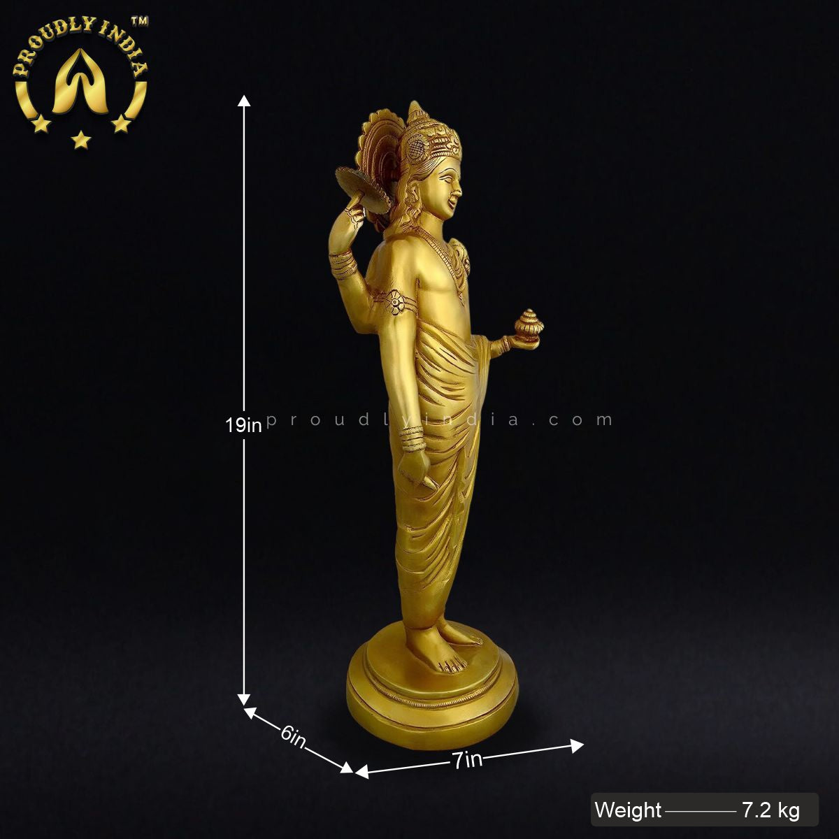 18" Dhanvantari God Brass Statue