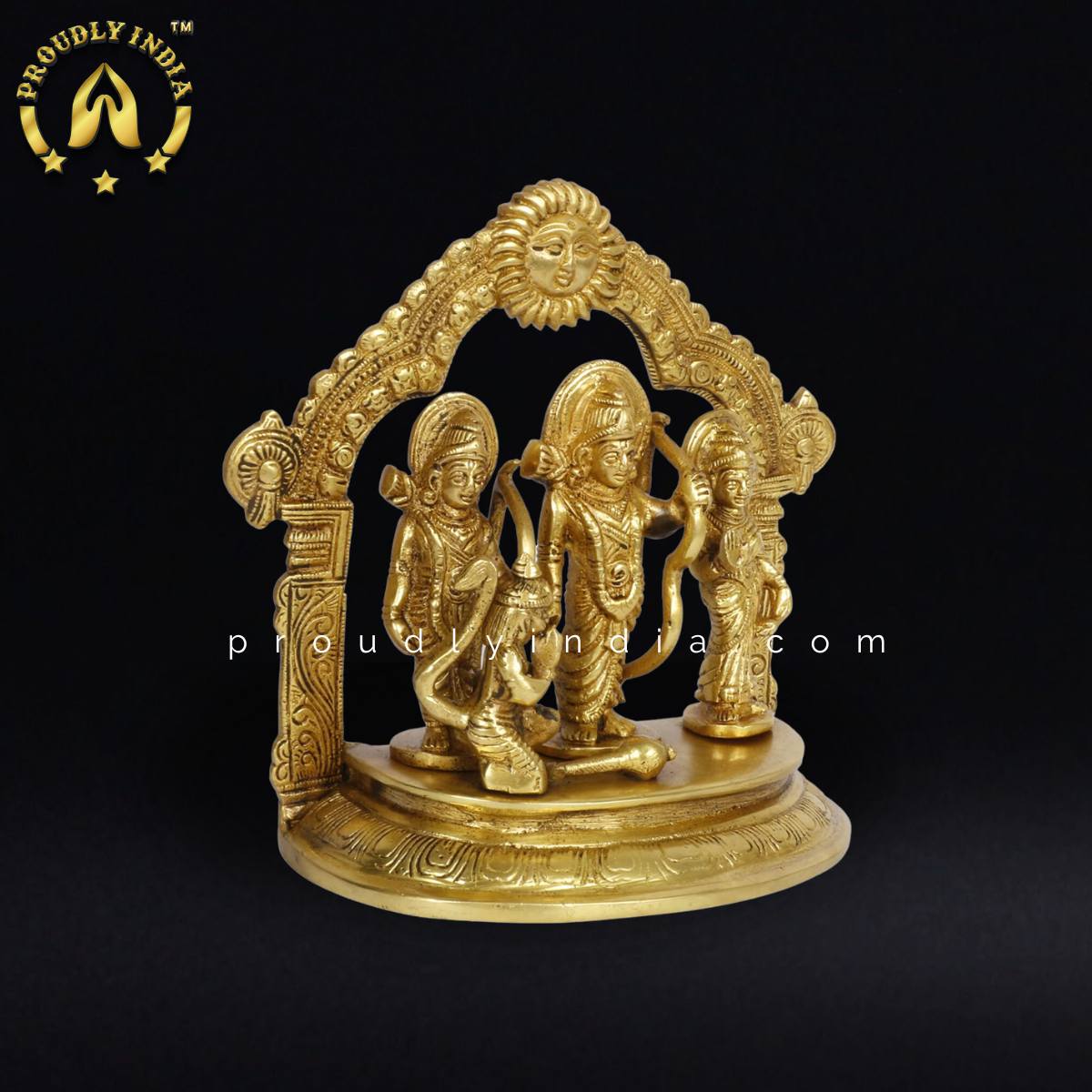 7.5" Brass Ram Darbar Idol with Arch