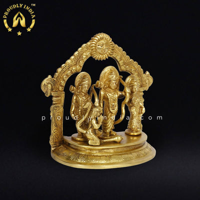 7.5" Brass Ram Darbar Idol with Arch