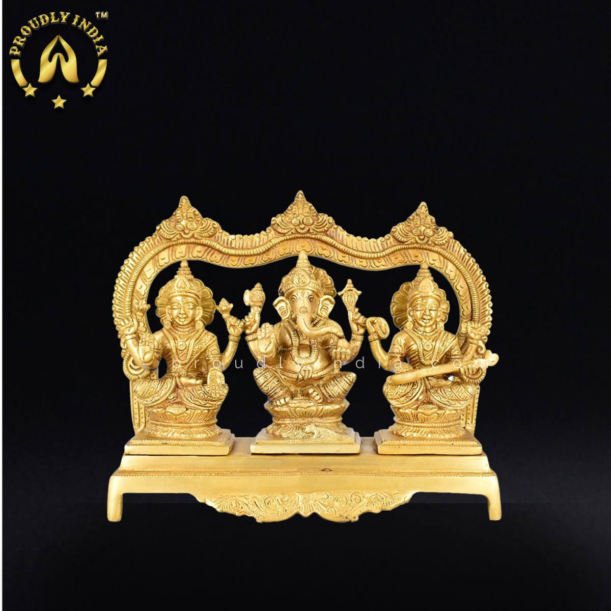 9.5" Lakshmi Ganesha Saraswati Idol