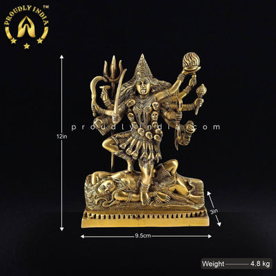 12" Brass Kali Maa Statue